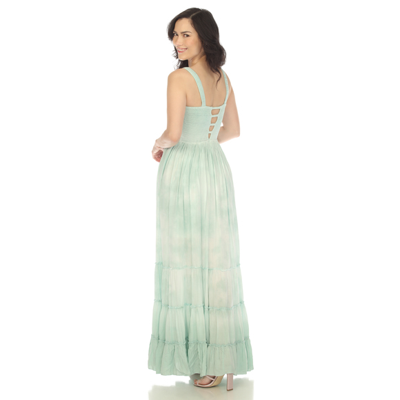 Women's Smocked Ruffle Maxi Dress - Picture 3 of 5